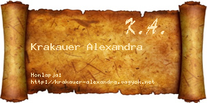 Krakauer Alexandra névjegykártya